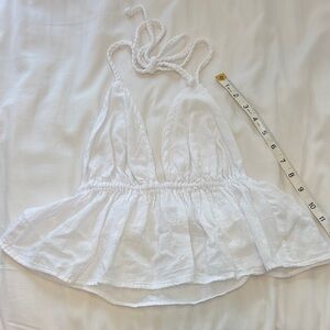 White Halter Crop Top